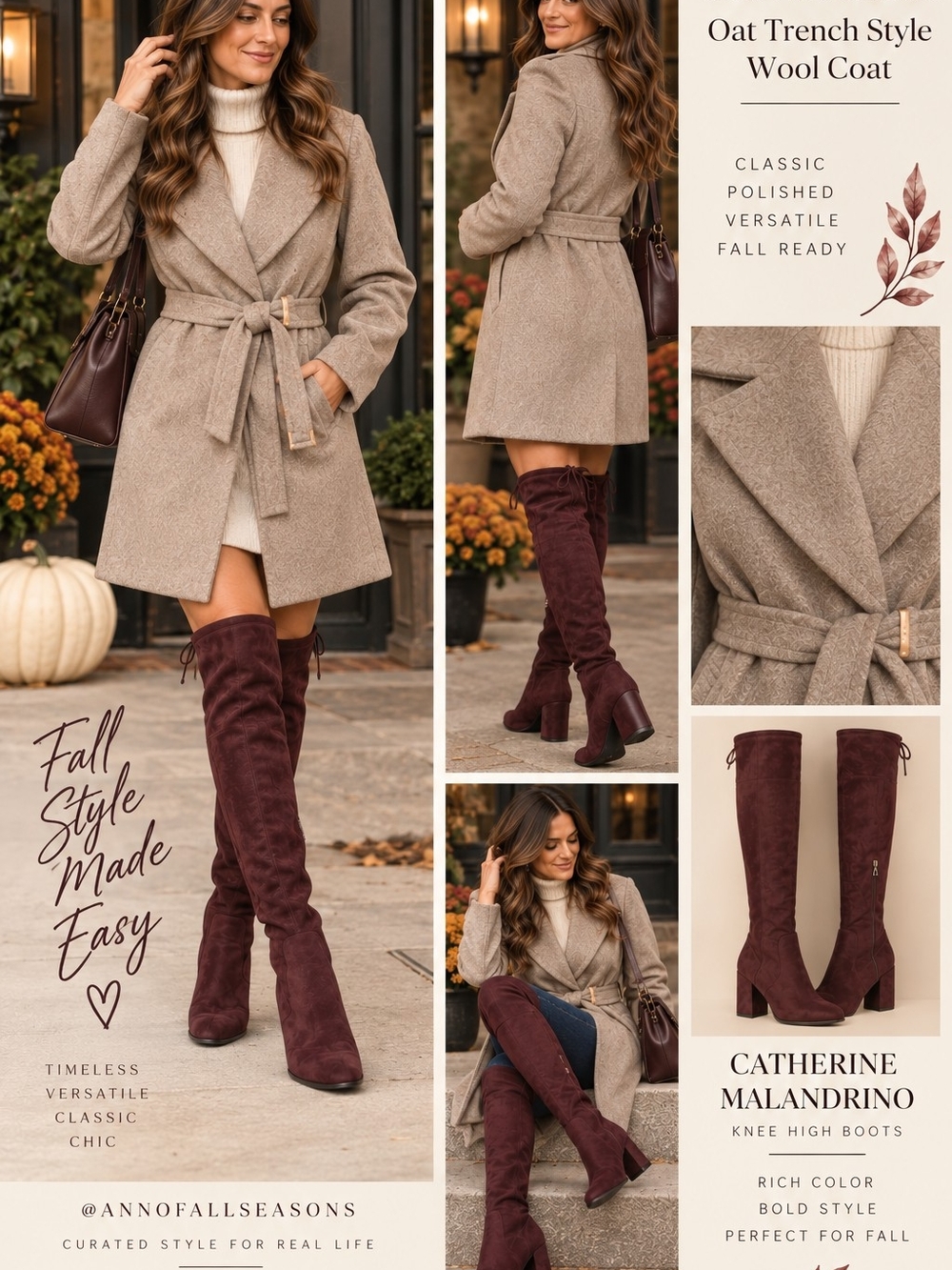 Burgundy Knee High Block Heel Boots Wine Suede Fall